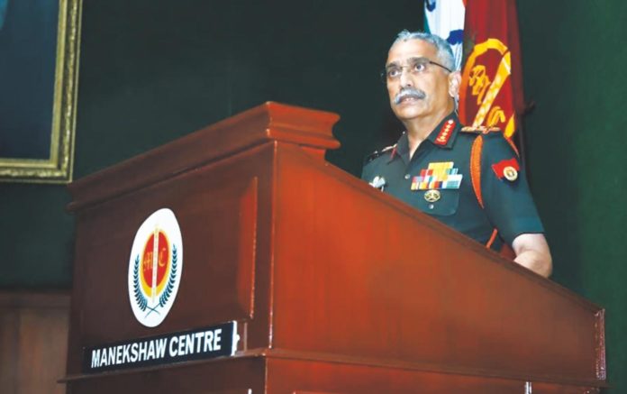 Gen MM Naravane, chief of the army staff speaking at an international seminar in New Delhi on 4 March 2020