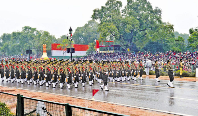 The Army's women officers contingent passes through Rajpath during the 66th Republic Day Parade 2015, in New Delhi on January 26, 2015.