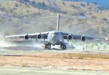 IAF MODERNISATION: Tata Power SED to Modernise 37 Airfields An IAF C-17 Globemaster landing at Mechuka Advanced Air Landing Ground in Arunachal Pradesh