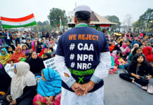 CAA, NRC and India’s Security protester wears an anti-Citizenship Bill T-shirt during a demonstration in Kolkata, on 9 January 2020.