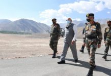 Modi visits troops in Ladakh, Beijing says don’t escalate Prime Minister Narendra Modi in Ladakh with ther CDS and Army Chief