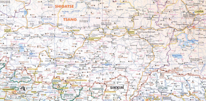 Map Lhasa to Kathmandu