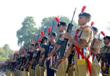 NCC to be expanded in 173 border, coastal districts NCC cadets practise drill with arms