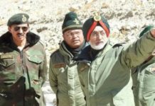 MEA official in Corps Commanders team for Border Meet XIV Corps Commander Lt Gen Harinder Singh (right)