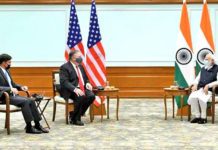INDIA – U.S.: Indo-US Defence Cooperation Enters New Phase US defence secretary Mark Esper, US secretary of state Mike Pompeo with prime minister Narendra Modi on 26 October 2020.