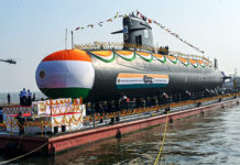 NAVY MODERNISATION – Vagir Sub Launched; ASW Corvette Commissioned INS Vagir – the fifth Scorpene-class submarine ready for launch