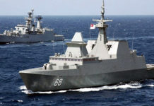 Indian Navy’s Exercises with Singaporean, Thai and Sri Lankan Navies INS Brahmaputra (F31 ) and RSN Formidable (68) participating in SIMBEX 2020