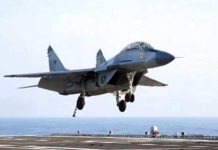 MiG Enters Strategic Partnership with Aviatech Enterprises MiG-29K landing on INS Vikramaditya