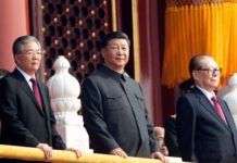 Can the World Counter China’s Rise? Xi Jinping and former Chinese presidents Jiang Zemin, right, and Hu Jintao, left, attend the 70th Anniversay celebrations at Tianamen Square