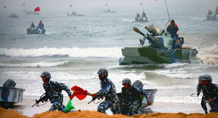 Chinese forces often carry out amphibious assault exercises to simulate landing on Taiwan's shores
