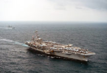 Exercise Malabar 2021 US aircraft carrier USS Carl Vinson (CVN 70) and Royal Australian Navy Fleet replenishment vessel HMAS Sirius (O 266) transit the Bay of Bengal as part of MALABAR 2021, Oct. 12, 2021.
