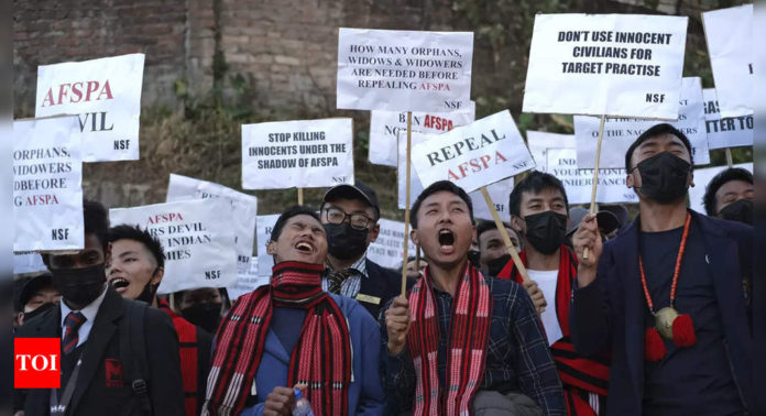 People protesting agianst the Armed Forces (Special Powers) Act in Nagaland