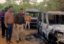 Operation by Security Forces Gone Wrong Protesters burnt cars and clashed with security troops in Mon after the incident