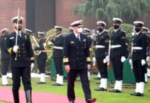 German Navy chief steps down after his New Delhi comments on Putin, Ukraine German Navy chief VAdm Kay-Achim Schönbach inspecting a guard of honour at South Block in New Delhi