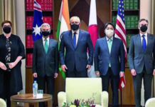 QUAD Leaders Issue Joint Statement after Meet in Australia Quad foreign ministers - S Jaishankar (2L), Marise Payne (L), Yoshimasa Hayashi (2R) and Antony Blinken, with Australian prime minister Scott Morriso