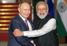 India staring at a possibility of US sanctions, more belligerent China Russian president Vladimir Putin with Indian prime minister Narendra Modi