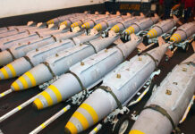 Combat aircraft Tejas being armed with American JDAM bombing kits 030323-N-1328C-507