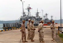 China secretly building foreign base in Cambodia Soldiers stand guard at Cambodia's Ream Naval Base