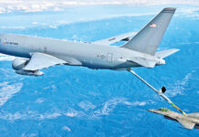 HAL, Israel Aerospace tie up to turn civil aircraft into mid-air refuellers A KC-46 Pegasus tanker refuelling a F-16 fighter during aerial refueling tests. Boeing photo