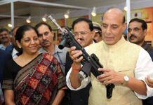Imports of 101 more weapons, systems to be phased out Defence Minister Rajnath Singh with Finance Minister Sitharaman at a defence exhibition