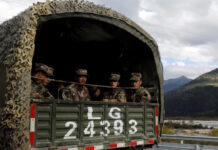 China plans another highway in Aksai Chin PLA Chinese soldiers on the highway to Nyingchi, Tibet in Oct 2020