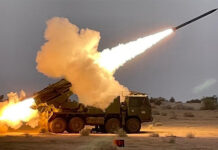 Enhanced Pinaka Rocket System and Area Denial Munition successfully tested Pinaka Extended Range Rocket System undergoing tests conducted by the DRDO at the Pokharan range