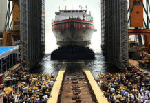 Warships of Project 15B and 17A Launched INS Surat, the third destroyer of Project 15B launched
