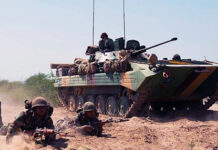 Theatrisation Plan and IBGs in Final Stage Soldiers exercise with a BMP 2 ICV