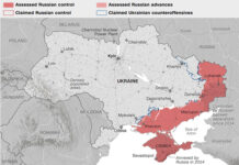 India abstains on UNSC resolution condemning Russian annexation of Ukrainian regions Areas under Russian control in UKraine as of 29 Sep 2022