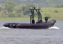Three Unmanned Weaponised Boats Tested Unmanned remote controlled boat