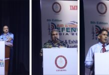 EVENT REVIEW—Air & Missile Defence India 2022 From left, Air Chief Mshl VR Chaudhari, Chief of Air Staff, Lt Gen SP Goswami, DG Army Air Defence, Lt Gen Sunil Srivastava, Director CENJOWS