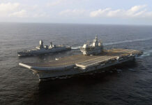 Navy Chief Emphasizes On Third Aircraft Carrier India's second aircraft carrier INS Vikrat with INS Kolkata during sea trials