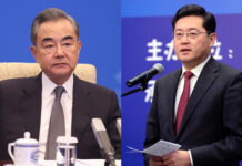 New China Foreign Minister on India – Both sides willing to ease situation Director of the Office of the Central Commission for Foreign Affairs Wang Yi and (right) Foreign Minister Qin Gang