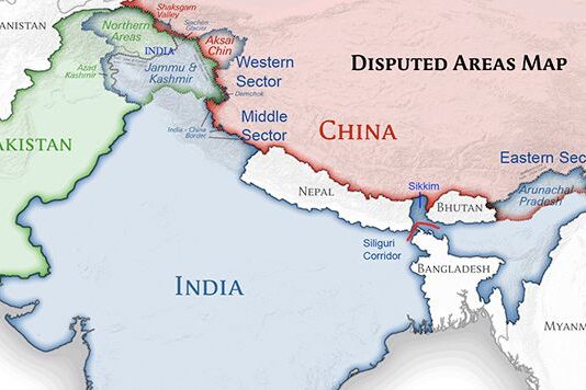 Can There Be Rapprochement Between India and China? (Part 3) India, China, Pakistan disputed areas map