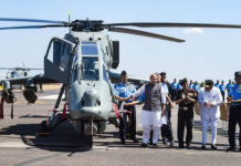 Light Combat Helicopter inducted into IAF Defence Minister Rajnath Singh formally inducting the indigenously developed LCH Prachand into the IAF, in Jodhpur, 3 October 2022