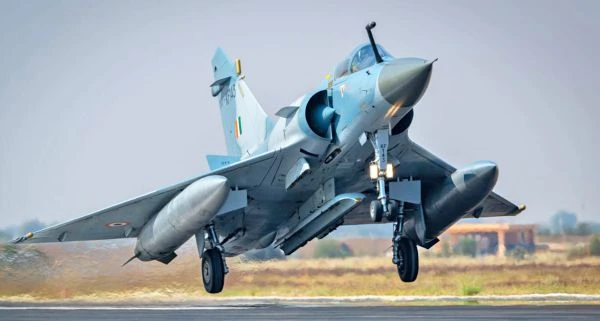 An IAF Mirage during Ex Cobra Warrior at Waddington in UK