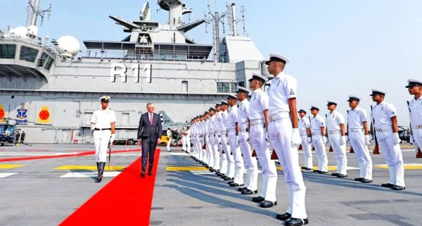 Australian prime minister on board INS Vikrant in Mumbai on 9 Mar 2023