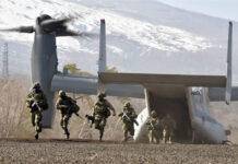 Changes in Japan’s Security Environment JSDF soldiers exercising with a V-22 Osprey