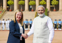 India, Italy announce strategic defence partnership Prime Minister Narendra Modi with the Italian Prime Minister Giorgia Meloni, at Rashtrapati Bhavan, in New Delhi on March 2, 2023
