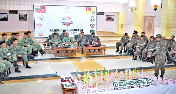 Sand model briefing during joint India-Singapore Exercise ‘Bold Kurukshetra’