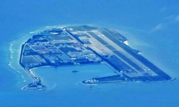 China has fully militarized at least three of several islands like this Mischief Reef at the Spratlys group in the South China Sea