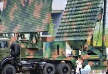 PLA Advancing Toward an Informatized Military Radar systems on display at the 9th World Radar Expo in Nanjing, Jiangsu Province, China on April 22, 2021