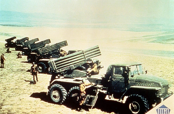 122mm BM-21 multiple rocket launcher systems