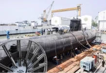 Navy to Add Scorpenes with AIP The sixth and final Scorpene submarine of Project-75 named Vaghsheer is seen at the Mazagon Dock Shipbuilders Limited (MDL), in Mumbai, India, April 15, 2022.