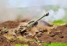 Performance of Ukrainian Artillery Ukrainian Army firing a M777 howitzer