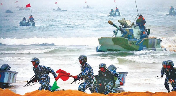 Chinese forces often carry out amphibious assault exercises to simulate landing on Taiwans shores