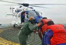 DEFENCE REVIEW 2023 – Indian Coast Guard Indian Coast Guard evacuated 50 stranded persons on 13 June 2023 at Okha, Gujarat as a preventive measure during severe cyclone Biprajoy