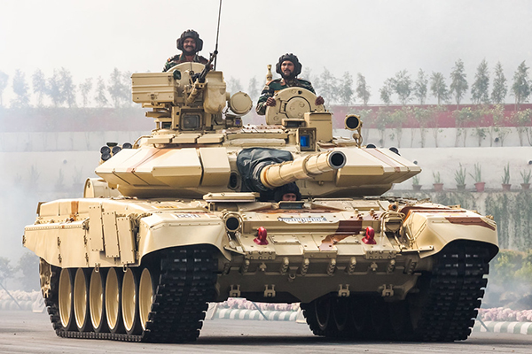 The initial fleet of T72 tanks has been replaced by T90S tanks