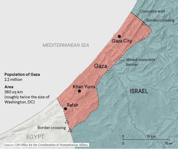 Map of the Gaza Strip