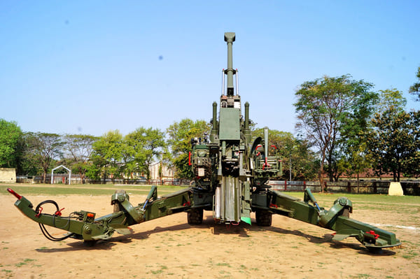 155mm 45-calibre Dhanush is an electronically and mechanically upgraded version of the imported 155mm 39-calibre FH 77 BO2 guns, better known as Bofors.